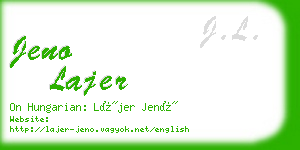 jeno lajer business card